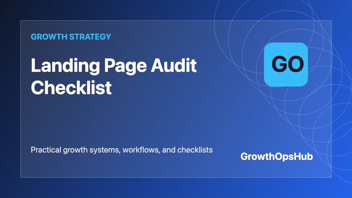 Landing Page Audit Checklist featured image