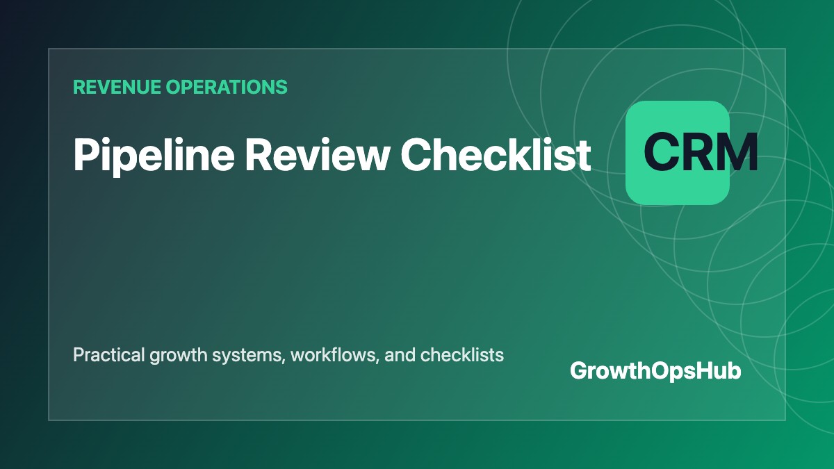 Pipeline Review Checklist featured image