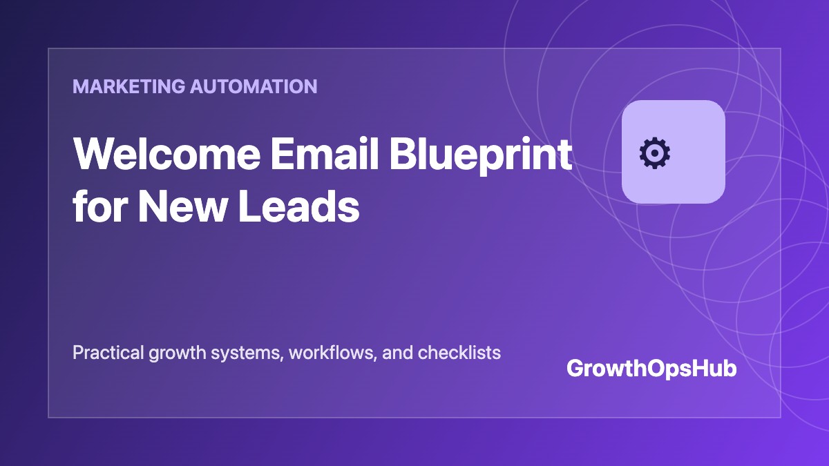 Welcome Email Blueprint for New Leads featured image